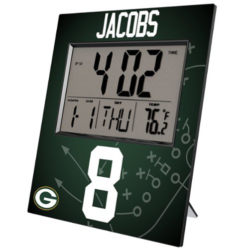 Keyscaper - Josh Jacobs Green Bay Packers Digital Desk & Wall Clock - Multicolor-Front_Standard 