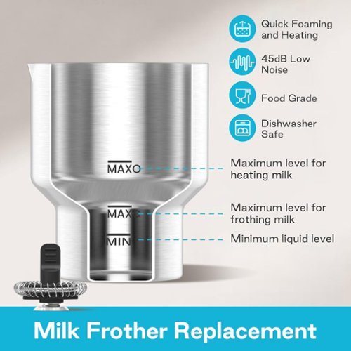 Livatro Pack Whisks for 12 in Electric Milk Frother and Warmer