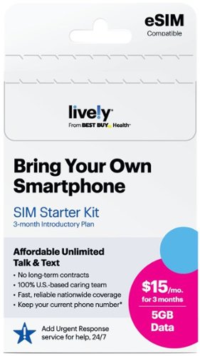 Lively® - Lively SIM/eSIM – 3 Months of Service – 5GB Data, Unlimited Talk and Text - Gold-Front_Standard 