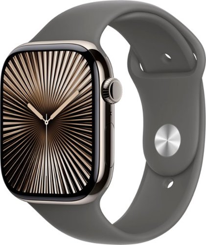 Apple Watch Series 10 (GPS+Cellular) 46mm Titanium Case with Stone Grey Sport Band - S/M - Natural - (2024)