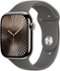 Apple Watch Series 10 (GPS+Cellular) 46mm Titanium Case with Stone Grey Sport Band - M/L - Natural - (2024)-Angle_Standard