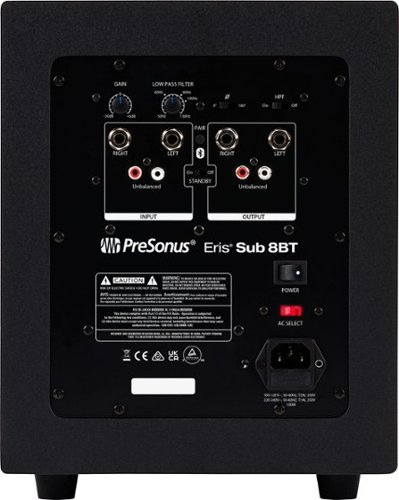 PreSonus Studio Monitors ERIS SUB 8BT - Black WORLDWIDE DELIVERY