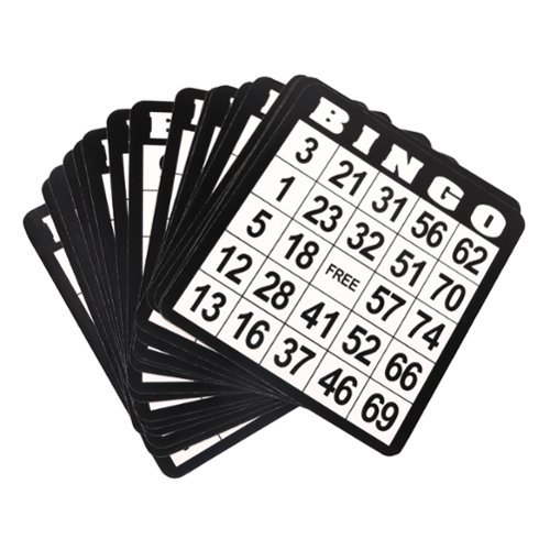 GSE Games & Sports Expert - 18-Pack Bingo Game Cards with Easy Read Numbers, Reusable Paper Bingo Sheets for Bingo Games-Front_Standard 