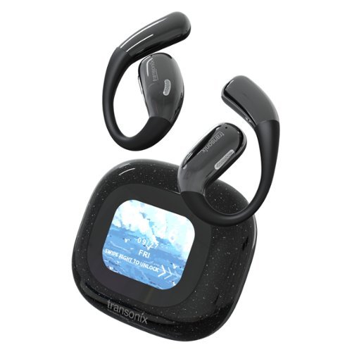 Harmonix - TravelerAI+, Bluetooth Earbuds with LCD Charging Case, Real-Time AI Translation, Black-Front_Standard 