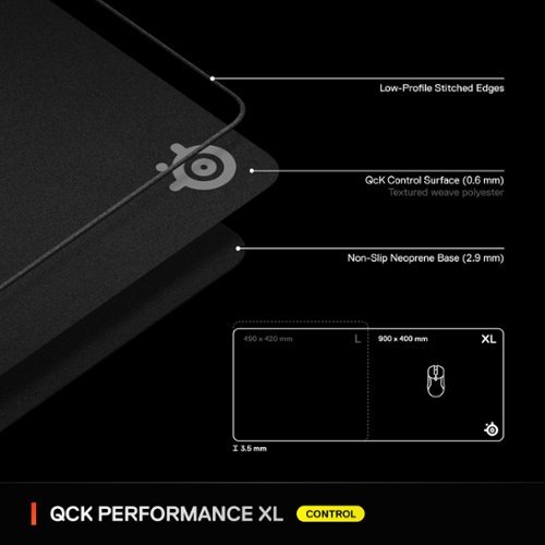 SteelSeries QcK Performance Gaming Mouse Pad XL - Control - Black BUY ONLINE