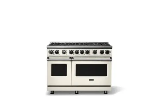 Front. Viking - 48"W. 7.3 Cu. Ft. Freestanding Sealed 8 Burner Gas Range - Pure White - Pure White.
