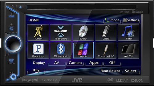 JVC - 6.1&quot; - CD/DVD - Built-In Bluetooth - Apple® iPod®-Ready - In-Dash Receiver - Silver/Black