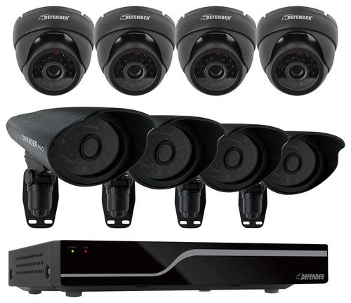  Defender - PRO SENTINEL 8-Channel, 8-Camera Indoor/Outdoor Security System - Black