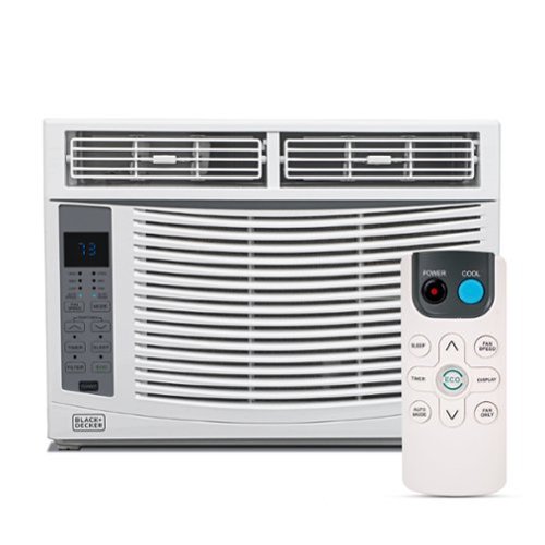 Black+Decker - Window Air Conditioner 6,000 BTU, AC Window Unit Cools Up to 250 Square Feet - White-Front_Standard 