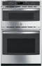 GE - 27" Single Electric Wall Oven with Built-In Microwave - Stainless Steel-Front_Standard 