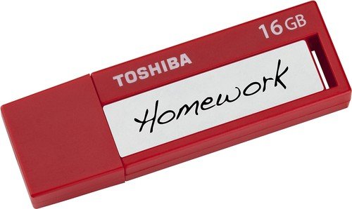  Toshiba - TransMemory ID 16GB USB 3.0 Flash Drive - Red
