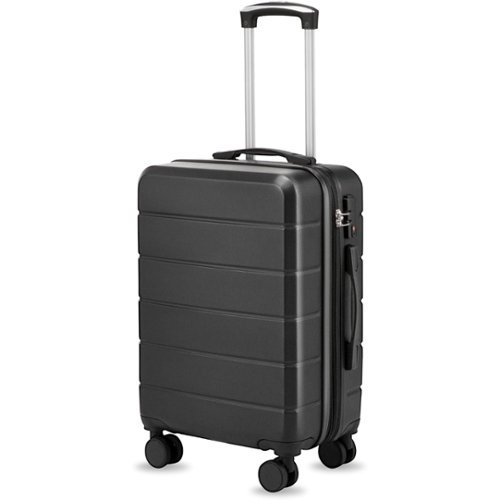 LUGGEX - 20" Carry On Luggage Airline Approved Hardside Expandable Suitcase with Spinner Wheels and TSA Lock - EX-Lite - Black-Front_Standard 
