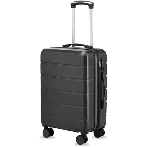 Front. LUGGEX - LUGGEX 20 Inch Carry On Luggage Airline Approved, ABS Hardside Suitcase with Spinner Wheels and TSA Lock - Lite-YY - Black.
