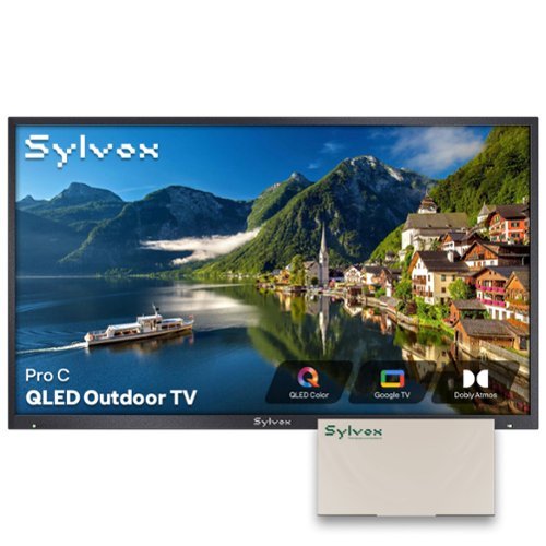 Sylvox - 75" Pro Q Series Partial Sun Smart Outdoor TV, 1000 Nit 4K UHD QLED HDR, Google TV, IP55 Waterproof (2025)