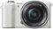 Sony - Alpha a5000 Mirrorless Camera with 16-50mm Retractable Lens - White-Front_Standard