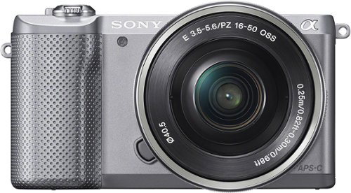 Sony - Alpha a5000 Mirrorless Camera with 16-50mm Retractable Lens - Silver-Front_Standard 