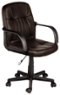 Comfort - Leather Mid-Back Chair - Chocolate Brown-Front_Standard