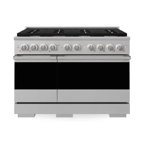 Front. ZLINE - 48 in. 6.7 cu. ft. Marino Dual Fuel Freestanding Range with 8 Burner Gas Cooktop and Dual Ovens in Stainless Steel - Stainless Steel.