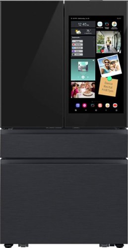 Samsung - Bespoke 23 cu. ft. Counter Depth 4-Door French Door Refrigerator with AI Family Hub™+ & AI Vision Inside™ - Charcoal Glass & Black/Charcoal