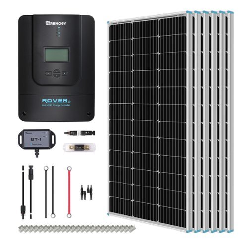 Renogy 600 Watt Monocrystalline Solar Kit w/ 6 Pcs 100W Solar Panel and 60A MPPT Charge Controller - Black