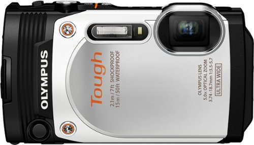 Olympus - TG-860 16.0-Megapixel Waterproof Digital Camera - White-Front_Standard 