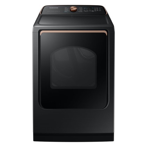 Samsung - 7.4 Cu. Ft. Smart Electric Dryer with Steam and Pet Care Dry - Brushed Black