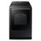 Samsung - 7.4 Cu. Ft. Smart Electric Dryer with Steam and Pet Care Dry - Brushed Black-Front_Standard