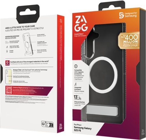 ZAGG Crystal Palace Snap MagSafe Compatible Case w/ Kickstand for Samsung S25 FE - Clear WHERE TO BUY