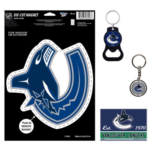 WinCraft - Vancouver Canucks 4-Pack Key Rings and Magnets Set - Multicolor-Front_Standard 