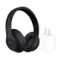 Beats - Studio 3 Wireless Bluetooth Headphones + Power Adapter - Black-Front_Standard