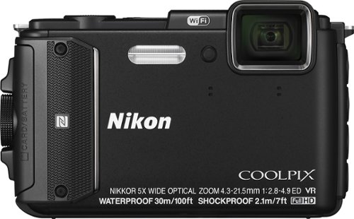  Nikon - Coolpix AW130 16.0-Megapixel Waterproof Digital Camera - Black