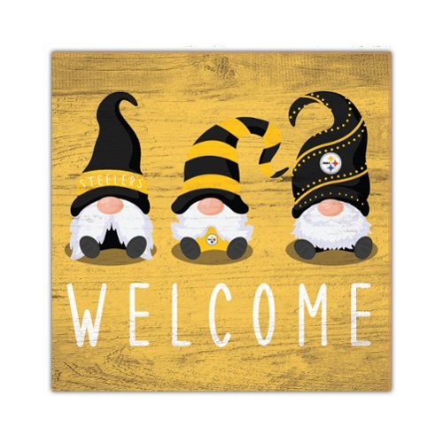 Fan Creations - Pittsburgh Steelers 10'' x 10'' Welcome Gnomes Sign - Multicolor-Front_Standard 