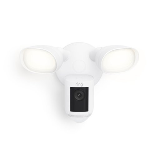 Ring  Floodlight Cam Pro with 2K Video and Ring Vision, 2 LED Lights, Dual Band Wi-Fi, and 3D Motion Detection - White BUY IN EUROPE