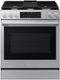 Samsung - 29 in. Wide 5 Burner 6.3 cu. ft. Bespoke Smart Slide-In Gas Range with Illuminated Precision Knobs - Stainless Steel-Front_Standard
