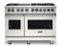 Viking - 5-Series Dual Fuel Self-Clean 48"W Sealed Burner Range - Pure White-Front_Standard