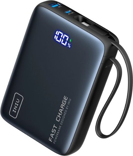 INIU - Pocket Power 20K Portable Power Bank with Built-In USB-C Cable (IN&OUT), 20000mAh PD 20W, for iPhone & Android