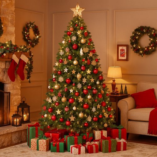 CloudRest Pro - 6 ft Christmas Tree with 1000 Branch Tip Artificial Xmas Tree - Green-Front_Standard 