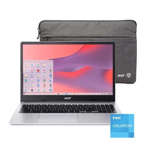 Acer - Chromebook 315 15.6" FHD Laptop,Intel Celeron N4500,4GB LPDDR4 RAM,64GB eMMC,Chrome OS - Sparkly Silver-Front_Standard 