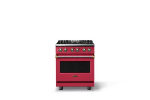 Viking - 30 in. Wide 4 Burner Pro5S 4.7 Cu. Ft. Freestanding Sealed DF Convection LP Range - Valentine w. Brushed Brass Trim - Valentine