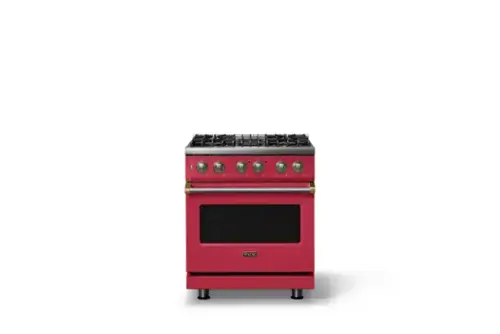 Front. Viking - 30"W. 4 Burner Pro5S 4.7 Cu. Ft. Freestanding Sealed Dual Fuel Convection LP Range-Valentine/Brushed Brass - Valentine.