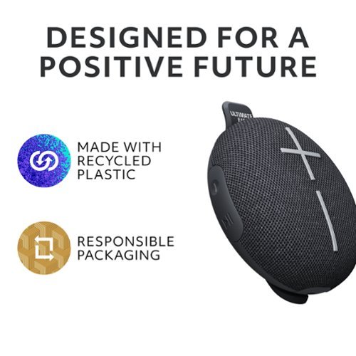 Ultimate Ears MINIROLL Ultra-Portable Waterproof Bluetooth Speaker with 131 ft Range - Gentle Black BUY IN EUROPE
