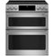 Café - 6.7 Cu. Ft. Slide-In Double Oven Electric True Convection Range with Built-In Wi-Fi - Stainless Steel-Front_Standard 