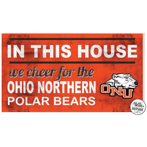 Jardine - Ohio Northern Polar Bears 11'' x 20'' Indoor/Outdoor In This House Sign - Orange-Front_Standard 