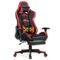 Costway - Racing Massage Gaming Chair with Footrest - Red + Black-Front_Standard
