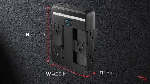Rocketfish™ 6 Outlet/1 USB/1 USB C Swivel Wall Tap 2,100 Joules