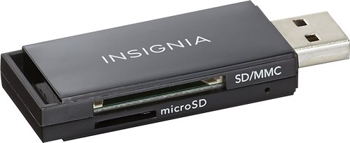 Insignia™ - USB 2.0 SD/MMC Memory Card Reader - Black