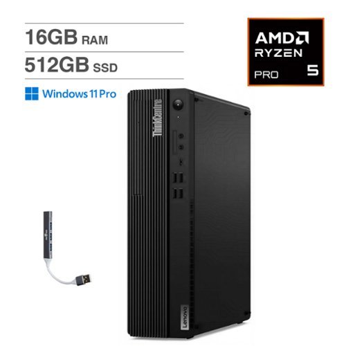 Lenovo - ThinkCentre M75s Mini Desktop (Ryzen 5 Pro 5650G, 16GB, 512GB SSD, , Win 11 Pro ) - Black-Front_Standard 