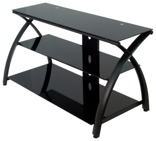  Calico Designs - Futura 3-Tier Glass TV Stand for Most Flat-Panel TVs Up to 46&quot; - Black