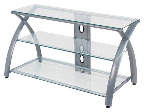  Calico Designs - Futura 3-Tier Glass TV Stand for Most Flat-Panel TVs Up to 46&quot; - Silver