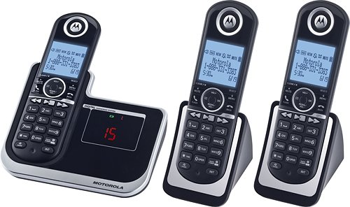  Motorola - DECT 6.0 Expandable Cordless Phone System with Digital Answering System - Black